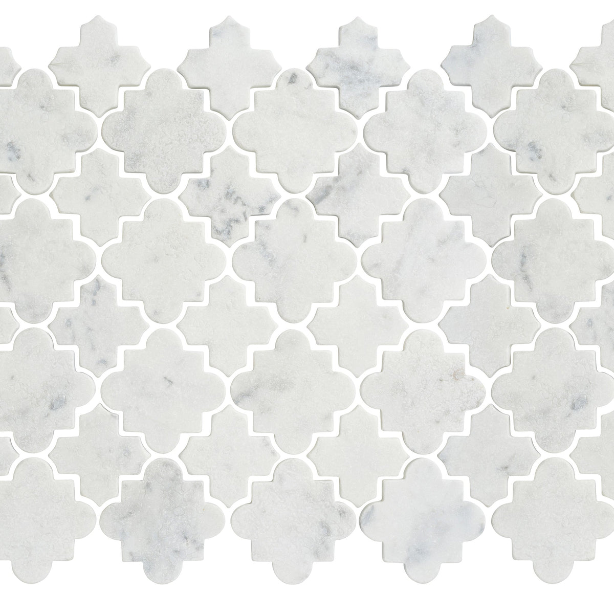 Arabesque Carrara Tumbled Stone Mosaic