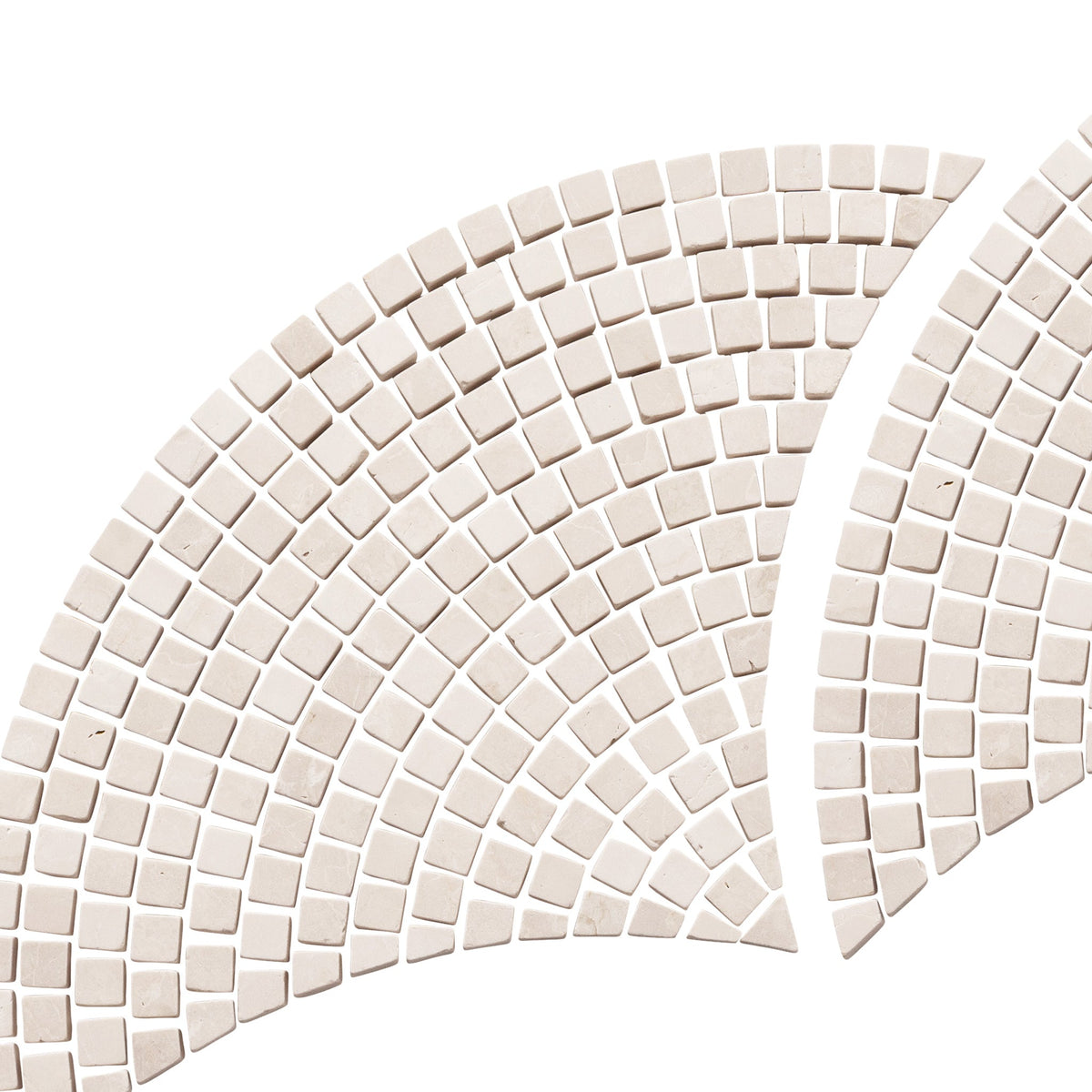 Botticino Tumbled Roman Fan Stone Mosaic