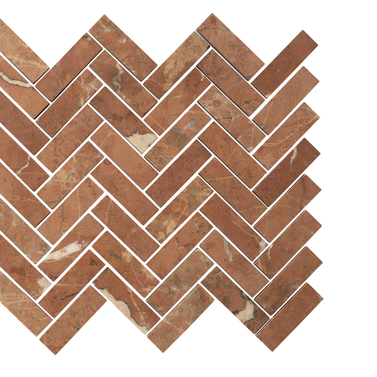 Rojo Herringbone Stone Mosaic
