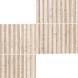 Travertine Classic Honed Mini Concave Flute Mosaic