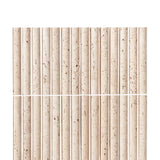 Travertine Classic Honed Mini Concave Flute Mosaic