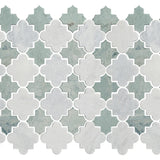 Arabesque Carrara & Peacock Tumbled Stone Mosaic