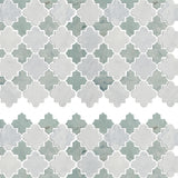 Arabesque Carrara & Peacock Tumbled Stone Mosaic