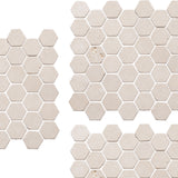 Hexagon Crema Marfil Tumbled Stone Mosaic