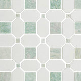 Crystallis Silver Sage + Thassos Stone Mosaic