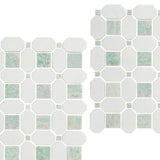 Crystallis Silver Sage + Thassos Stone Mosaic