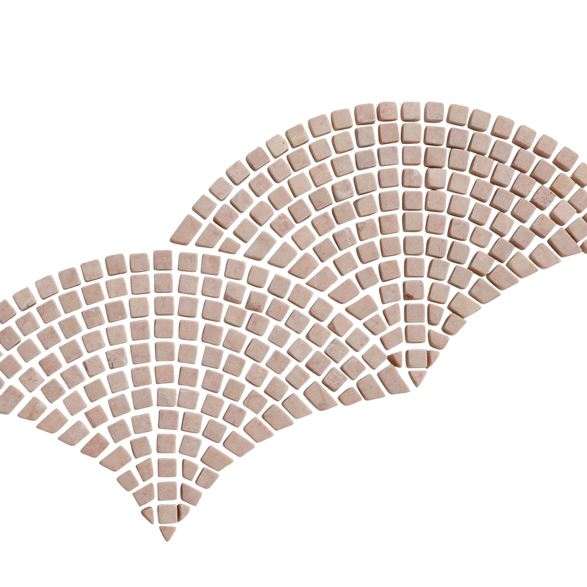 Powder Pink Tumbled Mini Fan Stone Mosaic