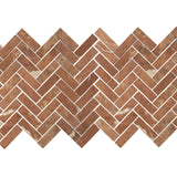 Rojo Herringbone Stone Mosaic