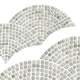Silver Sage Tumbled Mini Fan Stone Mosaic
