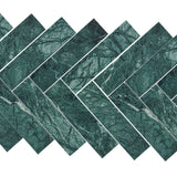 Taj Green Herringbone Long Stone Mosaic