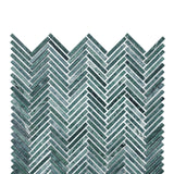 Taj Green Tumbled Tweed Herringbone Stone Mosaic