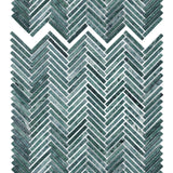 Taj Green Tumbled Tweed Herringbone Stone Mosaic