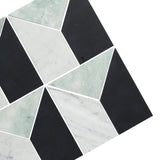 Art Deco Tre Silver Sage Stone Mosaic