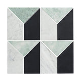 Art Deco Tre Silver Sage Stone Mosaic