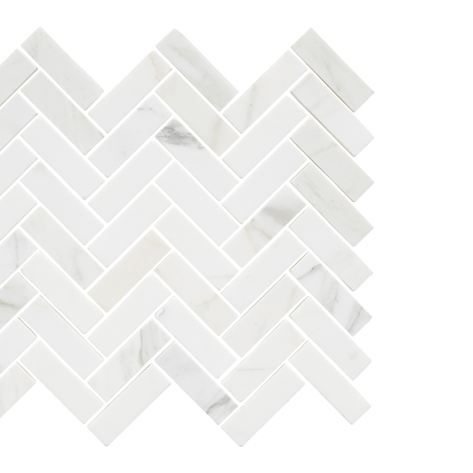 Calacatta Gold Herringbone Stone Mosaic