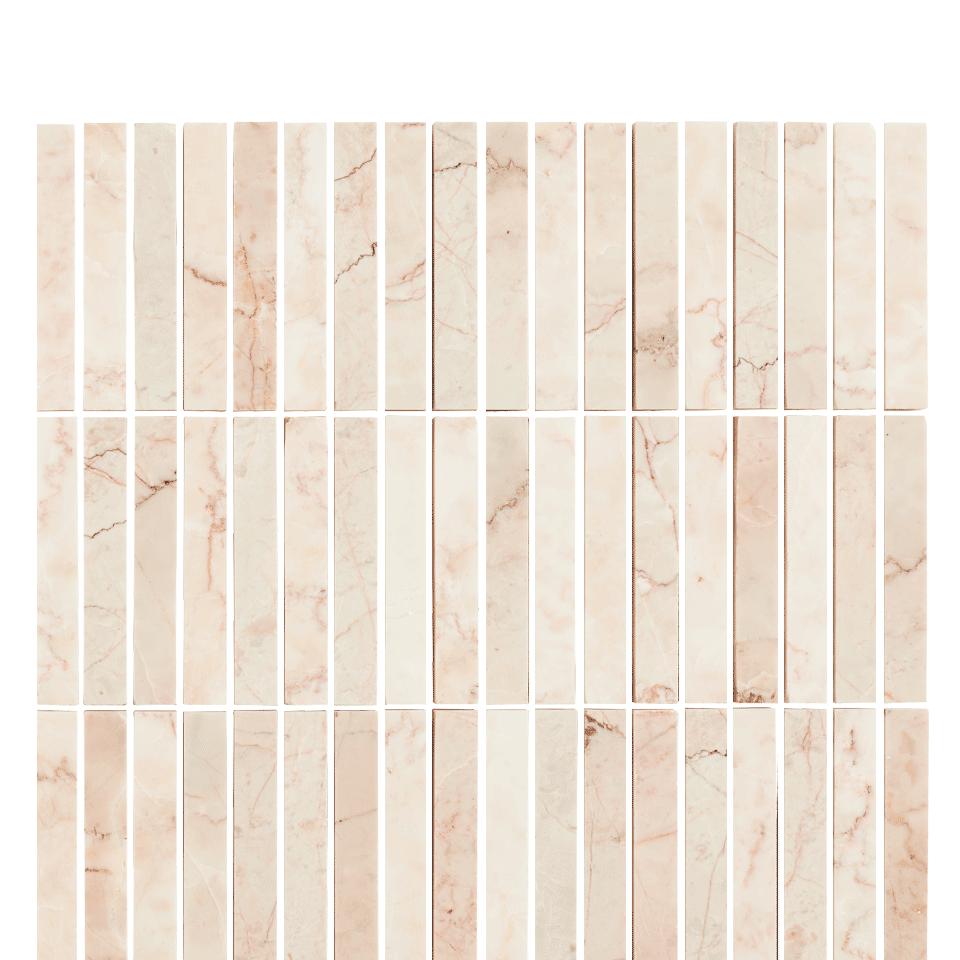 Powder Pink KitKat Honed Stone Mosaic