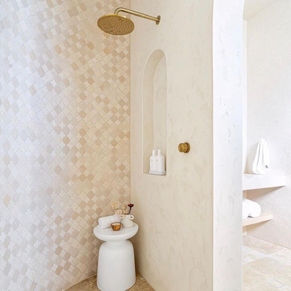 Arabesque Crema Marfil Stone Mosaic