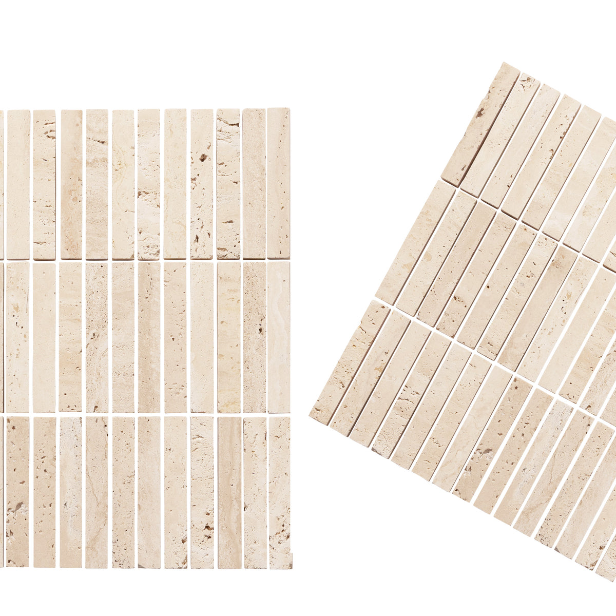 Travertine Classic Honed KitKat Stone Mosaic