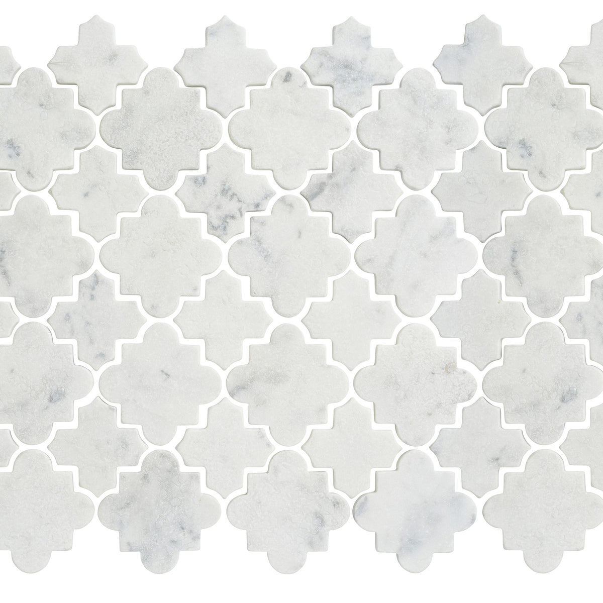 Arabesque Carrara Tumbled Stone Mosaic