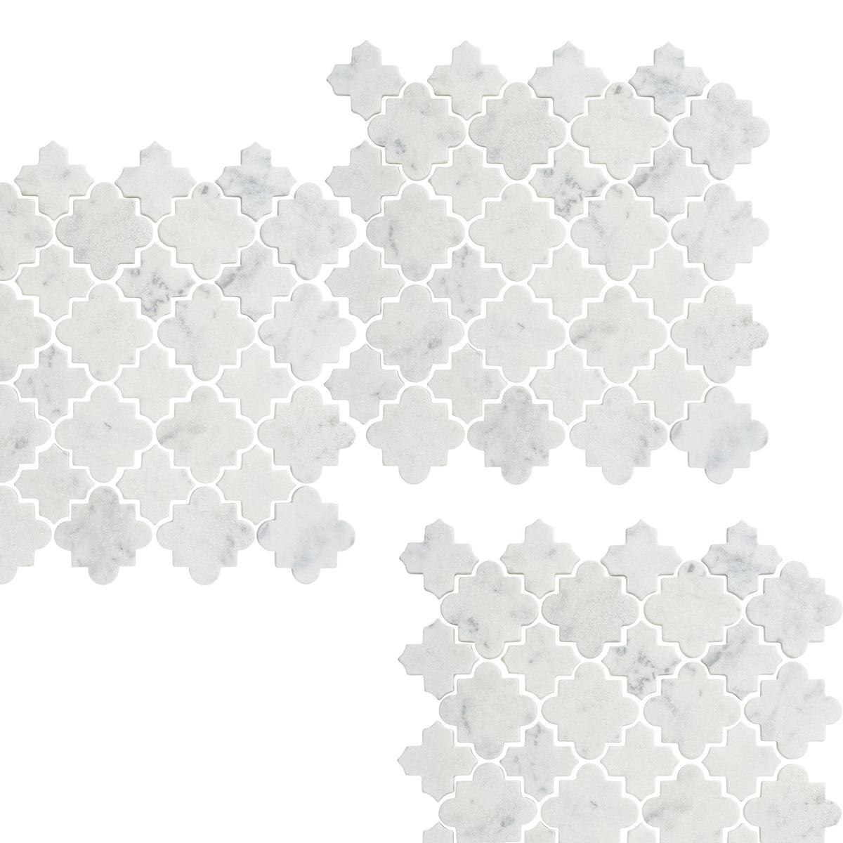 Arabesque Carrara Tumbled Stone Mosaic