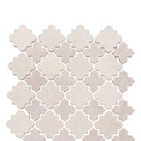 Arabesque Crema Marfil Rojo Tumbled Stone Mosaic