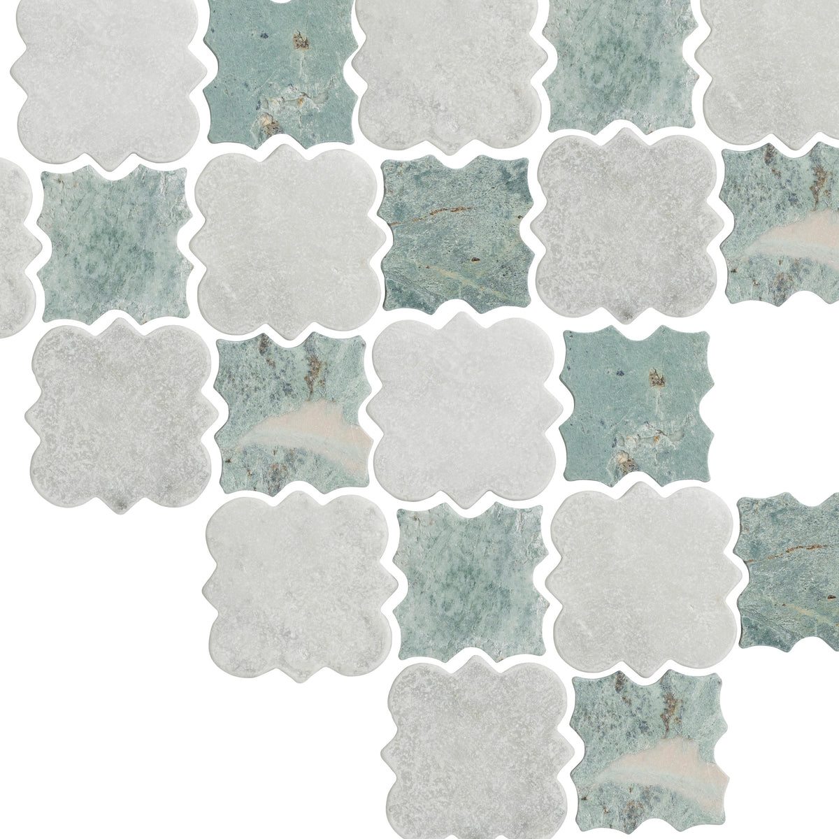 Notre Dame Carrara & Taj Green Stone Mosaic