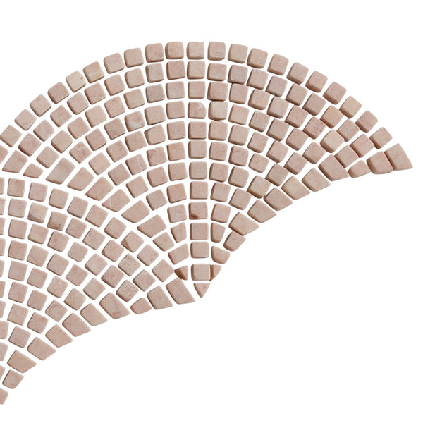 Powder Pink Tumbled Mini Fan Stone Mosaic