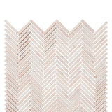 Powder Pink Tumbled Tweed Herringbone Stone Mosaic