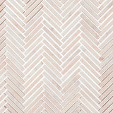 Powder Pink Tumbled Tweed Herringbone Stone Mosaic