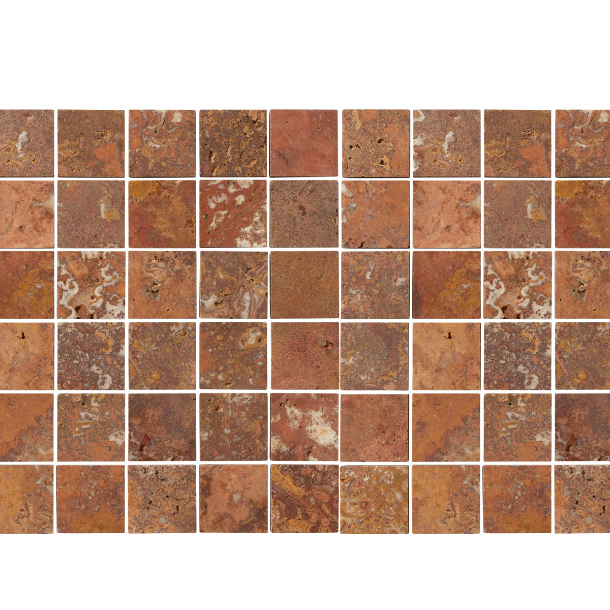 Red Earth Square Stone Mosaic