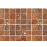 Red Earth Square Stone Mosaic
