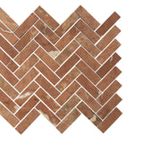 Rojo Herringbone Stone Mosaic
