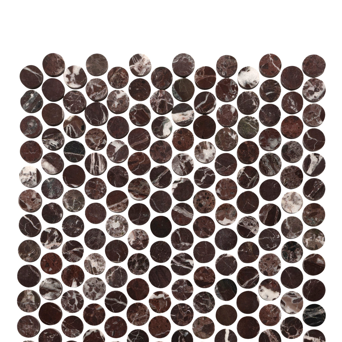 Rosso Levanto Penny Round Stone Mosaic