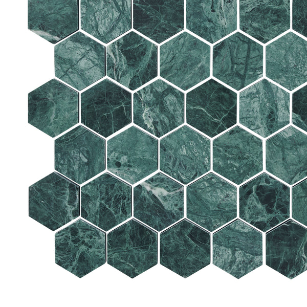 Taj Green Hexagon 48mm Stone Mosaic
