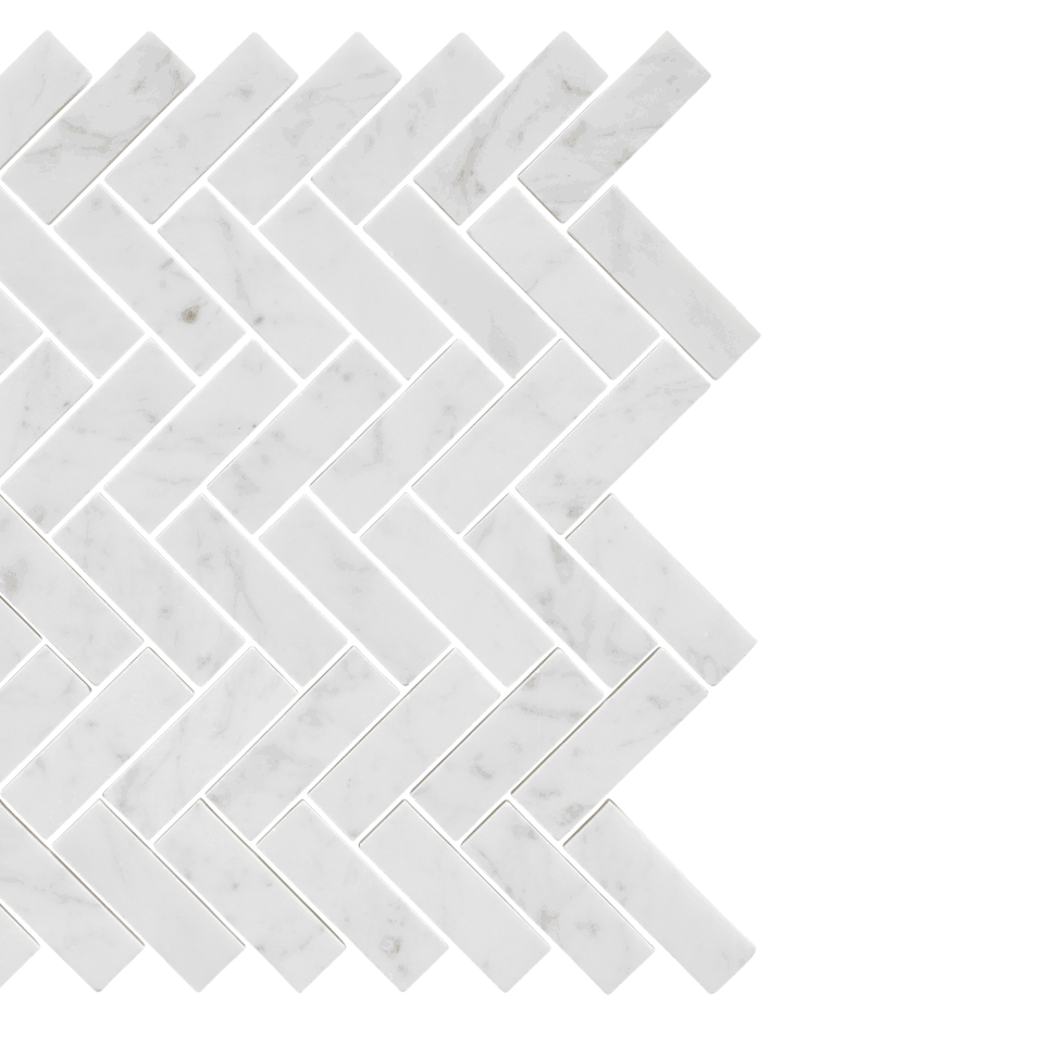 Carrara Herringbone Stone Mosaic