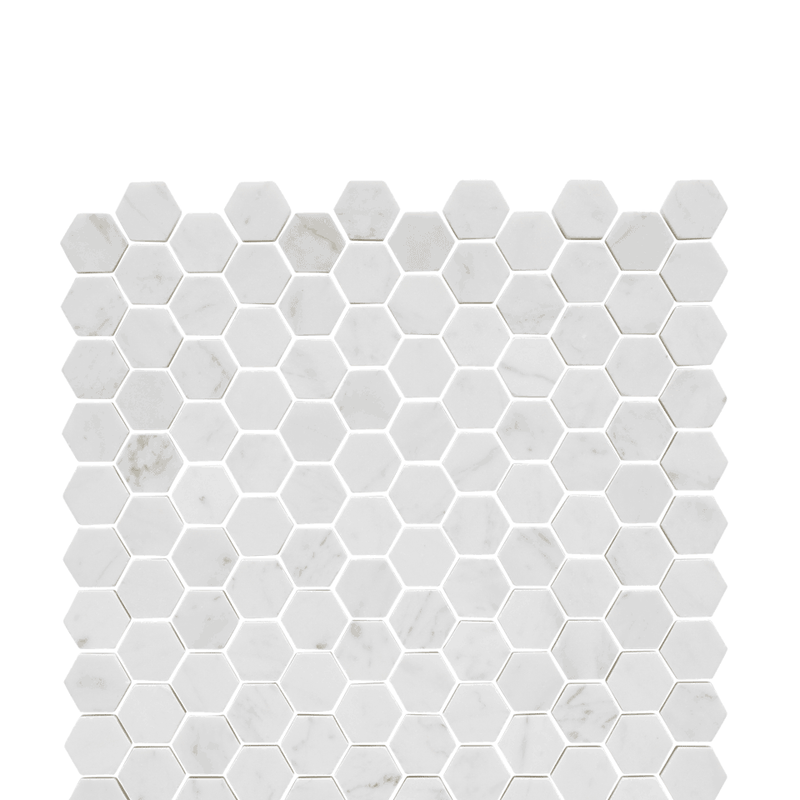 Carrara Hexagon 25mm Stone Mosaic The Design Palette Carrara Hexagon 25mm Stone Mosaic The Design Palette