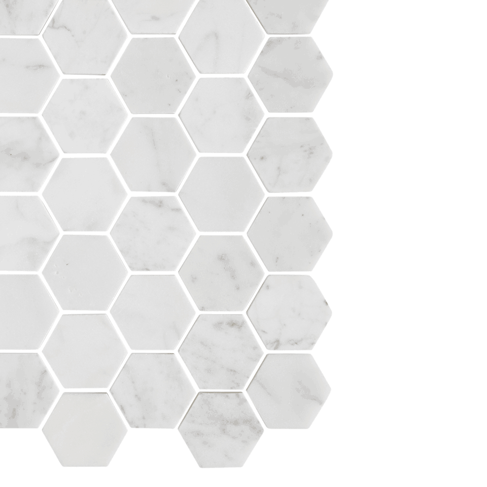 Carrara Hexagon 48mm Stone Mosaic
