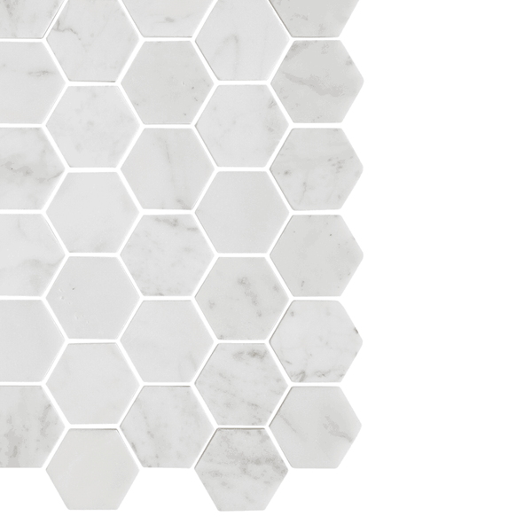 Carrara Hexagon 48mm Stone Mosaic