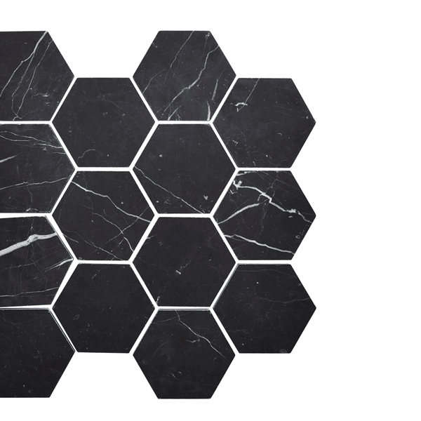 Nero Marquina Hexagon 70mm
